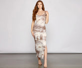 Fab And Retro Tie-Dye High Slit Maxi Dress